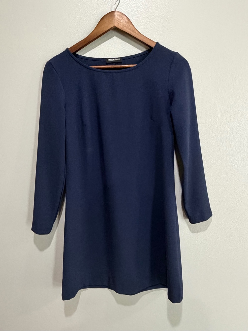 American Apparel Navy Long Sleeve Shift Dress size S